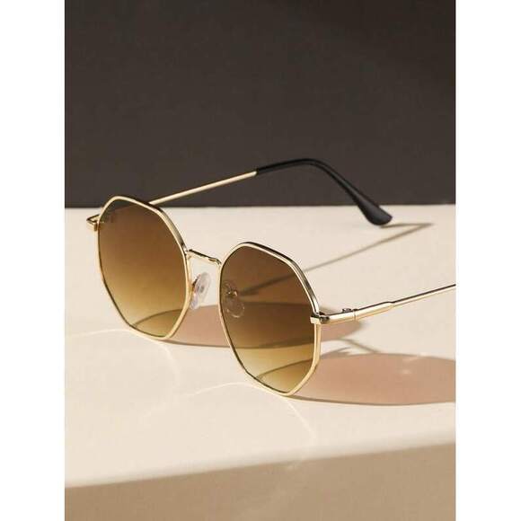 Retro Geometric Metal Frame Classic Glasses main image 4